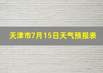 天津市7月15日天气预报表