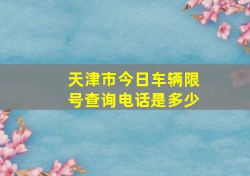 天津市今日车辆限号查询电话是多少