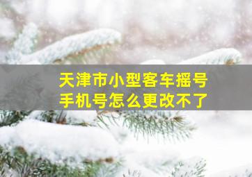 天津市小型客车摇号手机号怎么更改不了