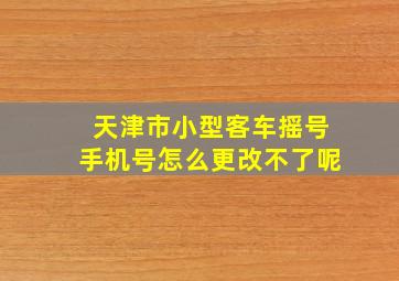 天津市小型客车摇号手机号怎么更改不了呢