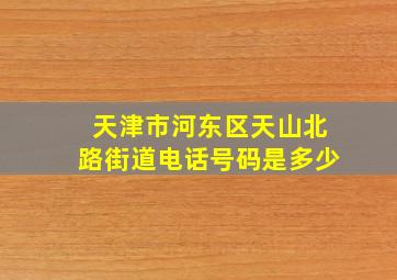 天津市河东区天山北路街道电话号码是多少