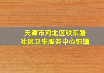 天津市河北区铁东路社区卫生服务中心钳镝