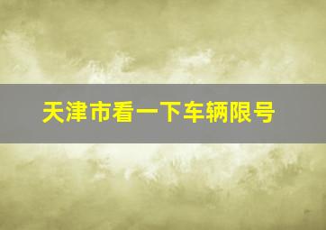 天津市看一下车辆限号