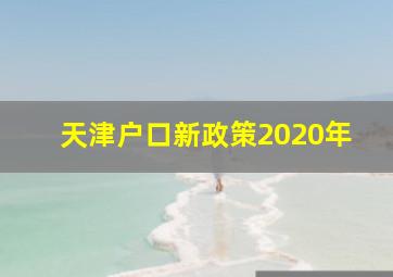 天津户口新政策2020年