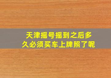 天津摇号摇到之后多久必须买车上牌照了呢