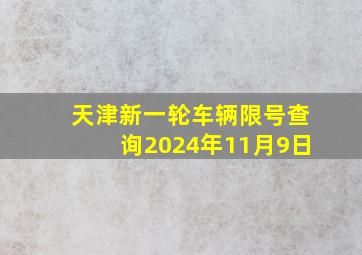 天津新一轮车辆限号查询2024年11月9日