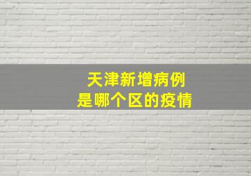 天津新增病例是哪个区的疫情