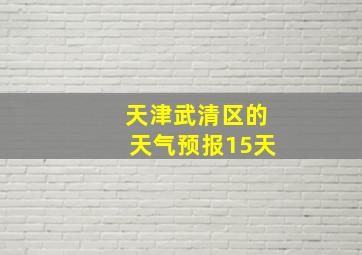 天津武清区的天气预报15天