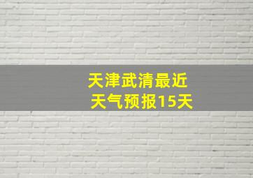 天津武清最近天气预报15天