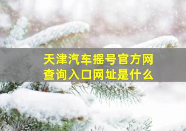 天津汽车摇号官方网查询入口网址是什么