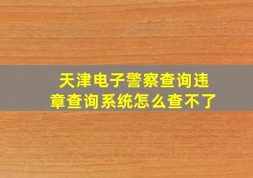 天津电子警察查询违章查询系统怎么查不了