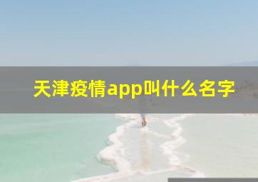 天津疫情app叫什么名字