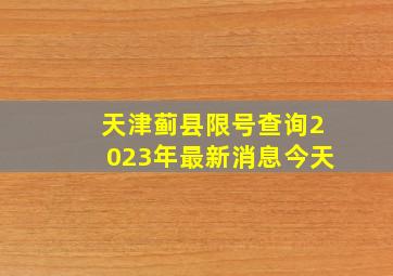 天津蓟县限号查询2023年最新消息今天