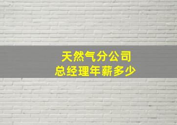 天然气分公司总经理年薪多少