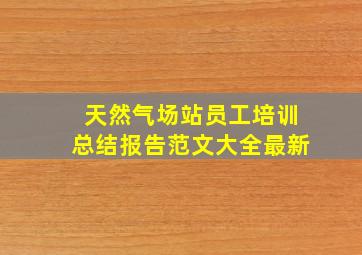 天然气场站员工培训总结报告范文大全最新