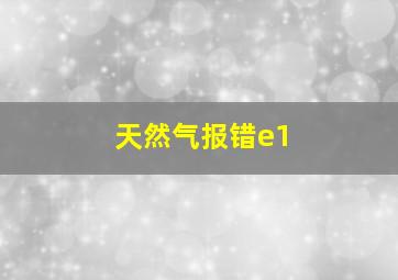 天然气报错e1