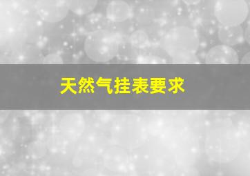 天然气挂表要求