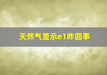 天然气显示e1咋回事