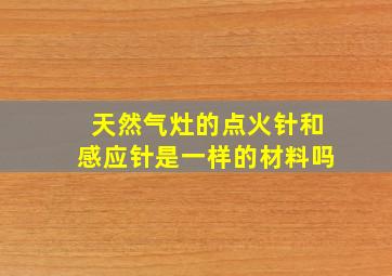 天然气灶的点火针和感应针是一样的材料吗