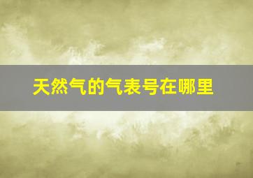 天然气的气表号在哪里