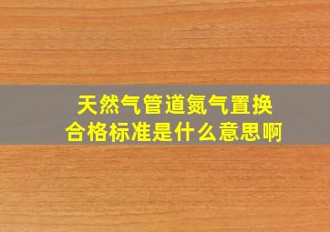 天然气管道氮气置换合格标准是什么意思啊