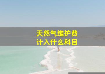 天然气维护费计入什么科目