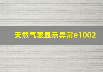 天然气表显示异常e1002