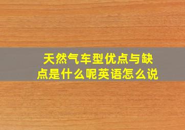 天然气车型优点与缺点是什么呢英语怎么说