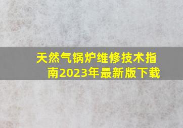 天然气锅炉维修技术指南2023年最新版下载