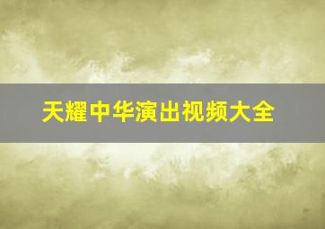 天耀中华演出视频大全