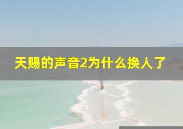 天赐的声音2为什么换人了