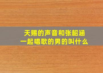 天赐的声音和张韶涵一起唱歌的男的叫什么