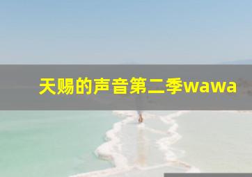 天赐的声音第二季wawa