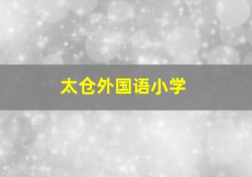 太仓外国语小学