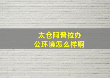 太仓阿普拉办公环境怎么样啊