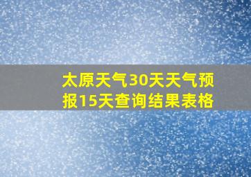 太原天气30天天气预报15天查询结果表格