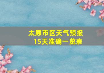 太原市区天气预报15天准确一览表