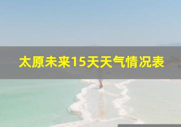 太原未来15天天气情况表