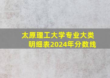 太原理工大学专业大类明细表2024年分数线