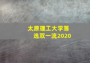 太原理工大学落选双一流2020