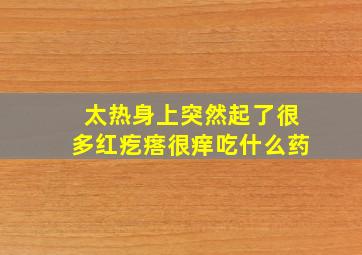 太热身上突然起了很多红疙瘩很痒吃什么药