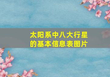 太阳系中八大行星的基本信息表图片