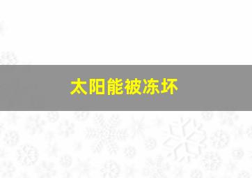 太阳能被冻坏