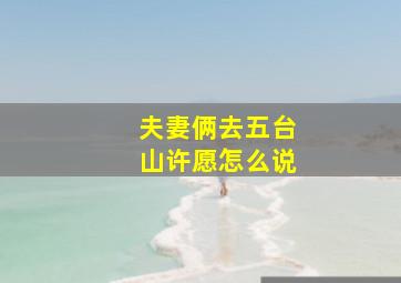 夫妻俩去五台山许愿怎么说