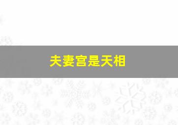 夫妻宫是天相