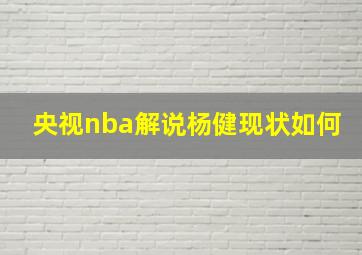 央视nba解说杨健现状如何