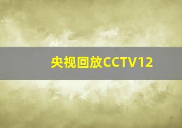 央视回放CCTV12