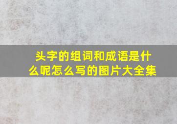 头字的组词和成语是什么呢怎么写的图片大全集