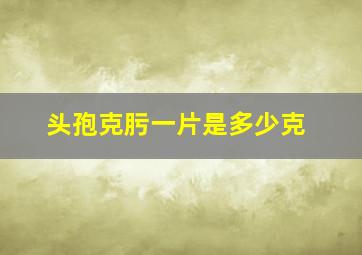 头孢克肟一片是多少克