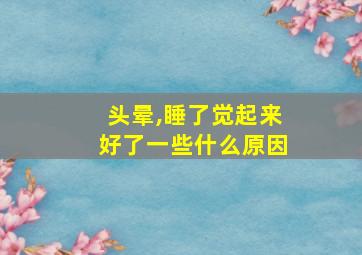 头晕,睡了觉起来好了一些什么原因